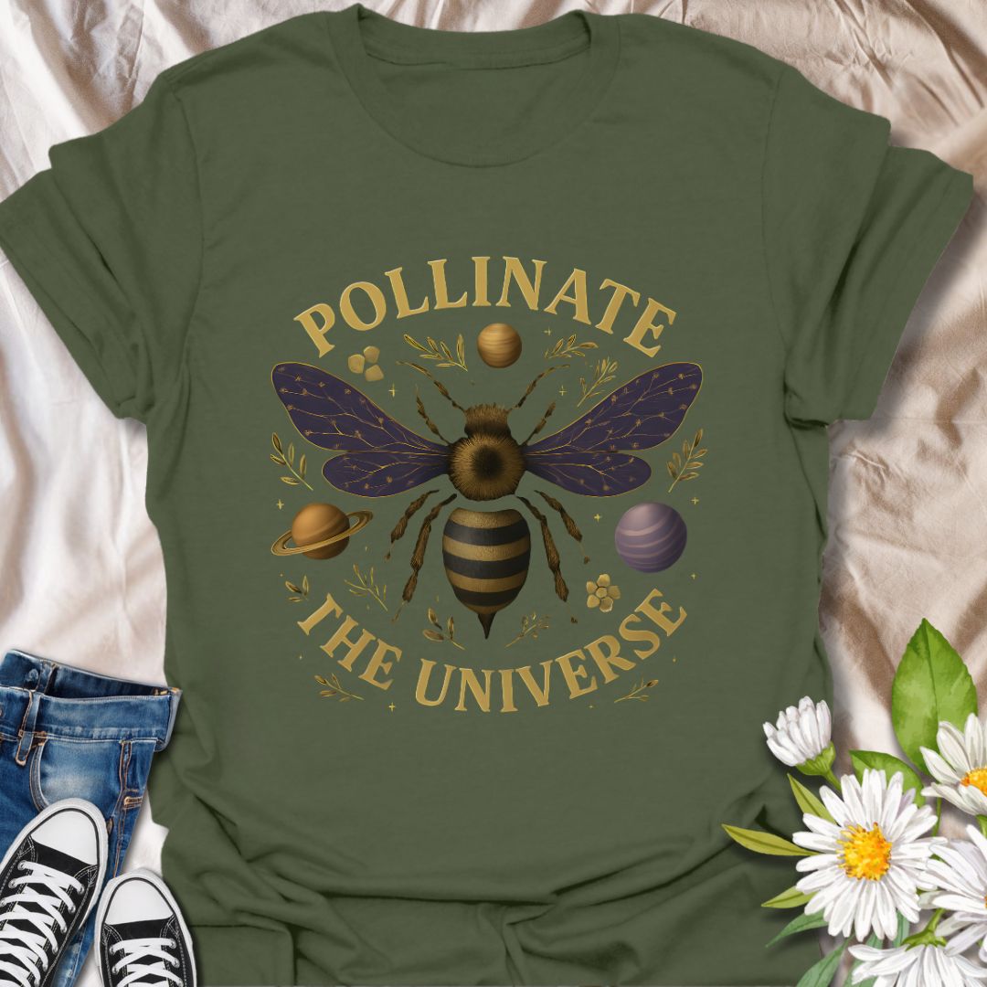 Celebrate your love for nature and the universe with this stylish unisex softstyle t-shirt. Designed to be comfortable and versatile, it makes a perfect addition to any wardrobe. The unique graphic featuring a bee and celestial elements creates a delightful vibe of harmony between nature and cosmic wonder. Ideal for environmental advocates, nature lovers, or anyone looking to express their connection to the planet.