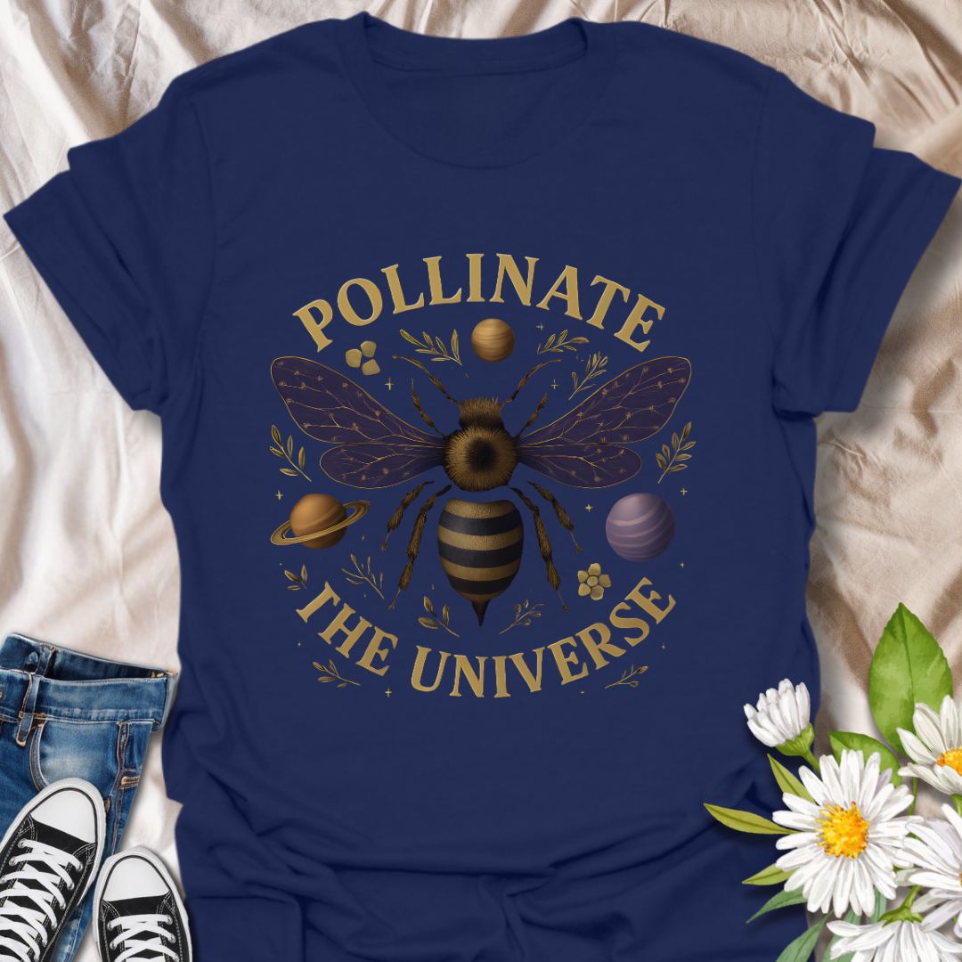 Celebrate your love for nature and the universe with this stylish unisex softstyle t-shirt. Designed to be comfortable and versatile, it makes a perfect addition to any wardrobe. The unique graphic featuring a bee and celestial elements creates a delightful vibe of harmony between nature and cosmic wonder. Ideal for environmental advocates, nature lovers, or anyone looking to express their connection to the planet.