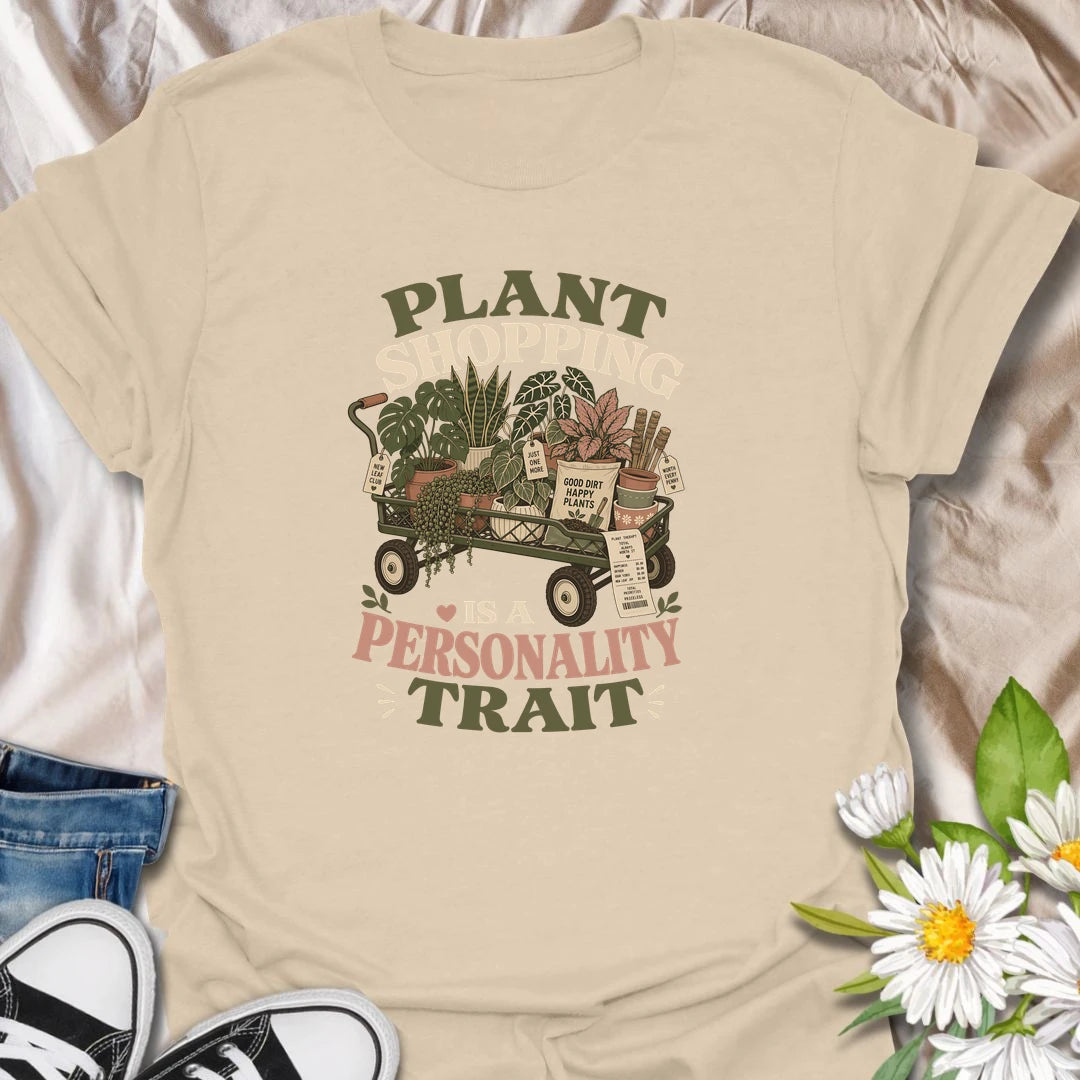 Funny plant lover t-shirt for anyone who treats plant shopping like a full personality trait.
Features a wagon full of beautiful houseplants, soil, and plant accessories in a charming vintage style.
Perfect for plant moms, houseplant collectors, and indoor gardeners who are always ready for one more haul.