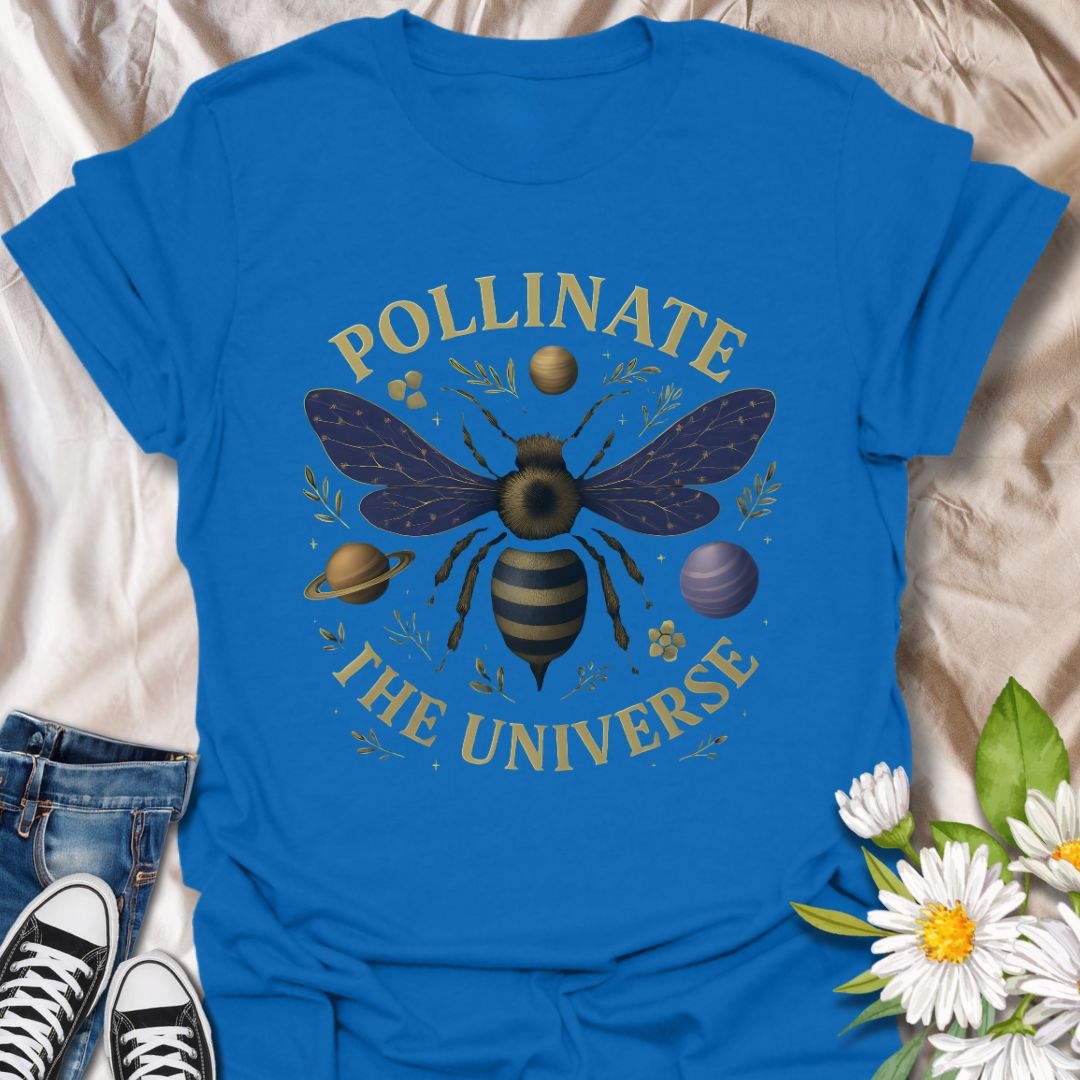 Celebrate your love for nature and the universe with this stylish unisex softstyle t-shirt. Designed to be comfortable and versatile, it makes a perfect addition to any wardrobe. The unique graphic featuring a bee and celestial elements creates a delightful vibe of harmony between nature and cosmic wonder. Ideal for environmental advocates, nature lovers, or anyone looking to express their connection to the planet.