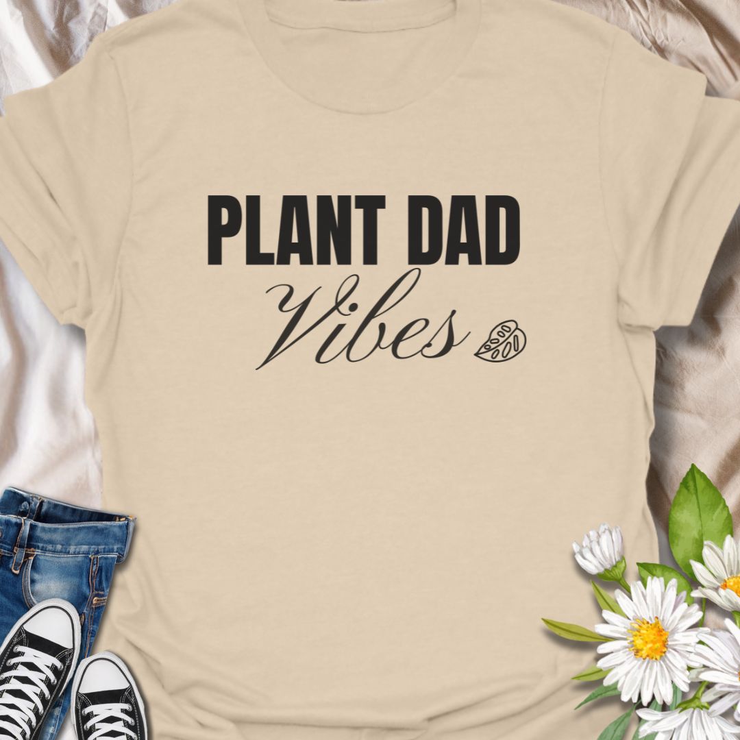 Show off your love for greenery and good vibes with this stylish “Plant Dad Vibes” t-shirt. Perfect for houseplant enthusiasts, indoor jungle dads, or plant-obsessed guys who proudly care for their leafy companions. A great gift for plant dads, garden lovers, and urban growers alike.