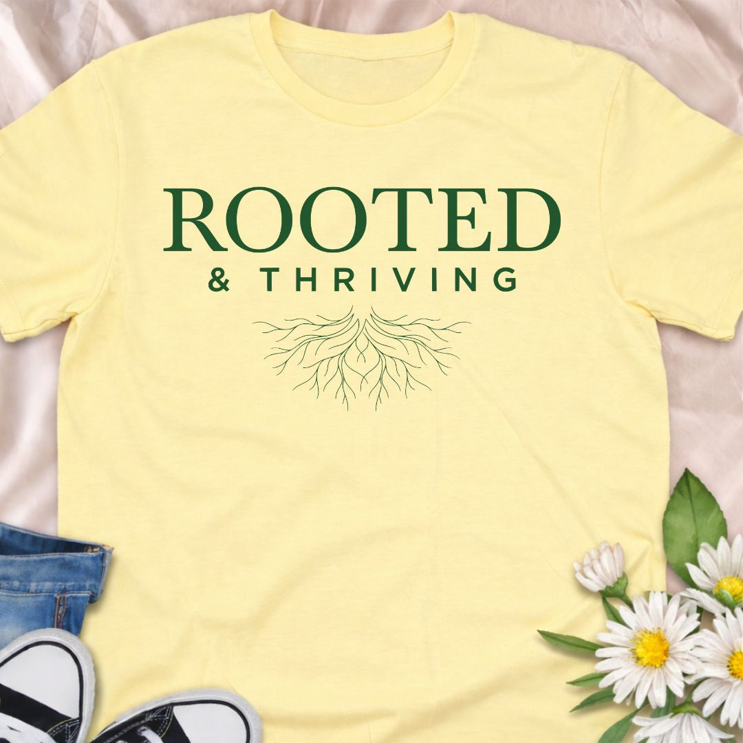 A minimalist plant lover tee symbolising growth, resilience, and strength — perfect for gardeners and nature lovers.
