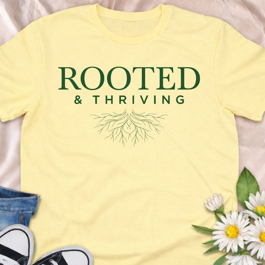 A minimalist plant lover tee symbolising growth, resilience, and strength — perfect for gardeners and nature lovers.