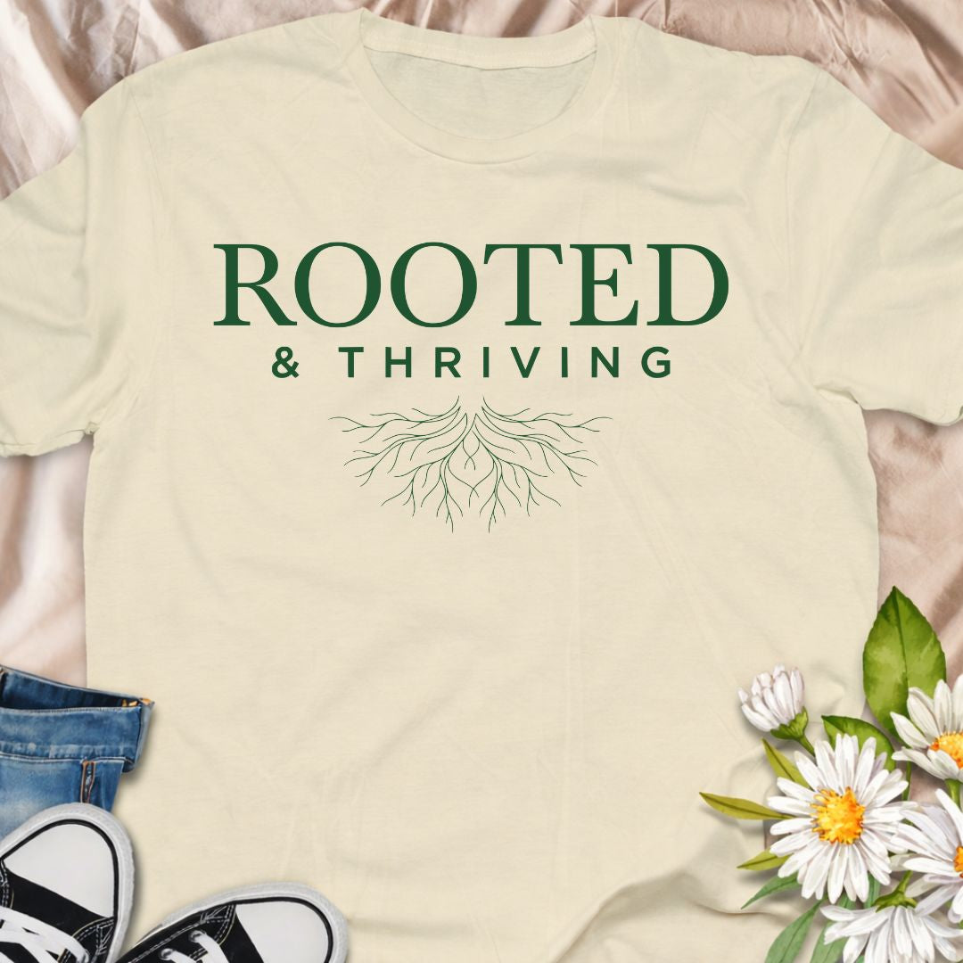 A minimalist plant lover tee symbolising growth, resilience, and strength — perfect for gardeners and nature lovers.
