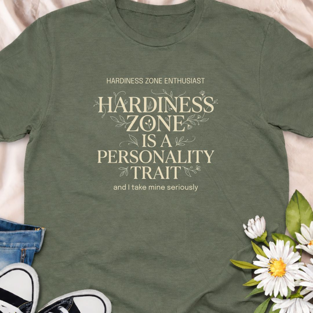 For gardeners who know their USDA zone by heart. This “Hardiness Zone Is a Personality Trait” t-shirt is perfect for plant lovers, garden planners, and anyone obsessed with growing the right plants in the right climate. A funny and relatable tee for serious gardeners, plant collectors, and backyard growers.