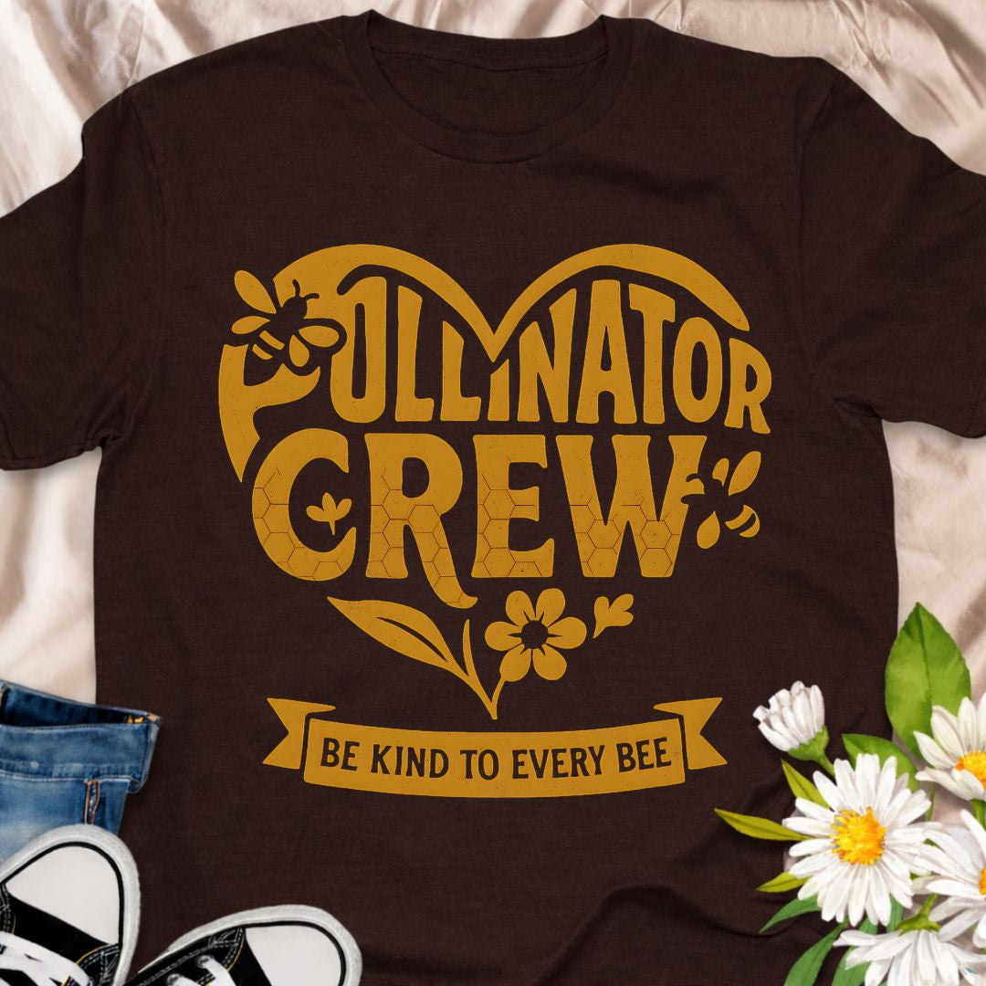 Show your love for bees and pollinators with this “Pollinator Crew” t-shirt. Perfect for gardeners, bee lovers, and anyone passionate about protecting pollinators and planting bee-friendly gardens. A fun botanical shirt for nature lovers and pollinator supporters.