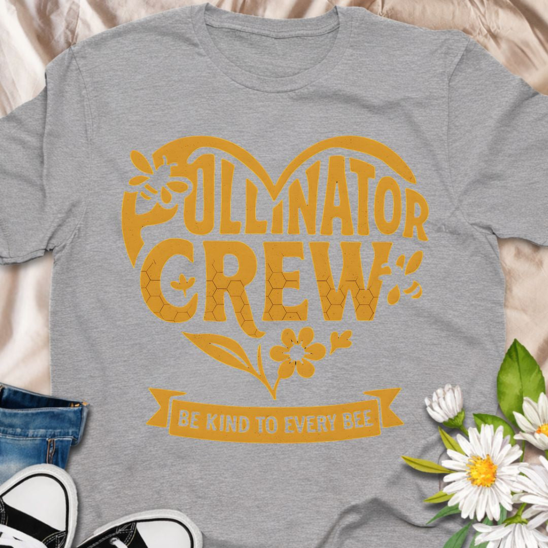 Show your love for bees and pollinators with this “Pollinator Crew” t-shirt. Perfect for gardeners, bee lovers, and anyone passionate about protecting pollinators and planting bee-friendly gardens. A fun botanical shirt for nature lovers and pollinator supporters.