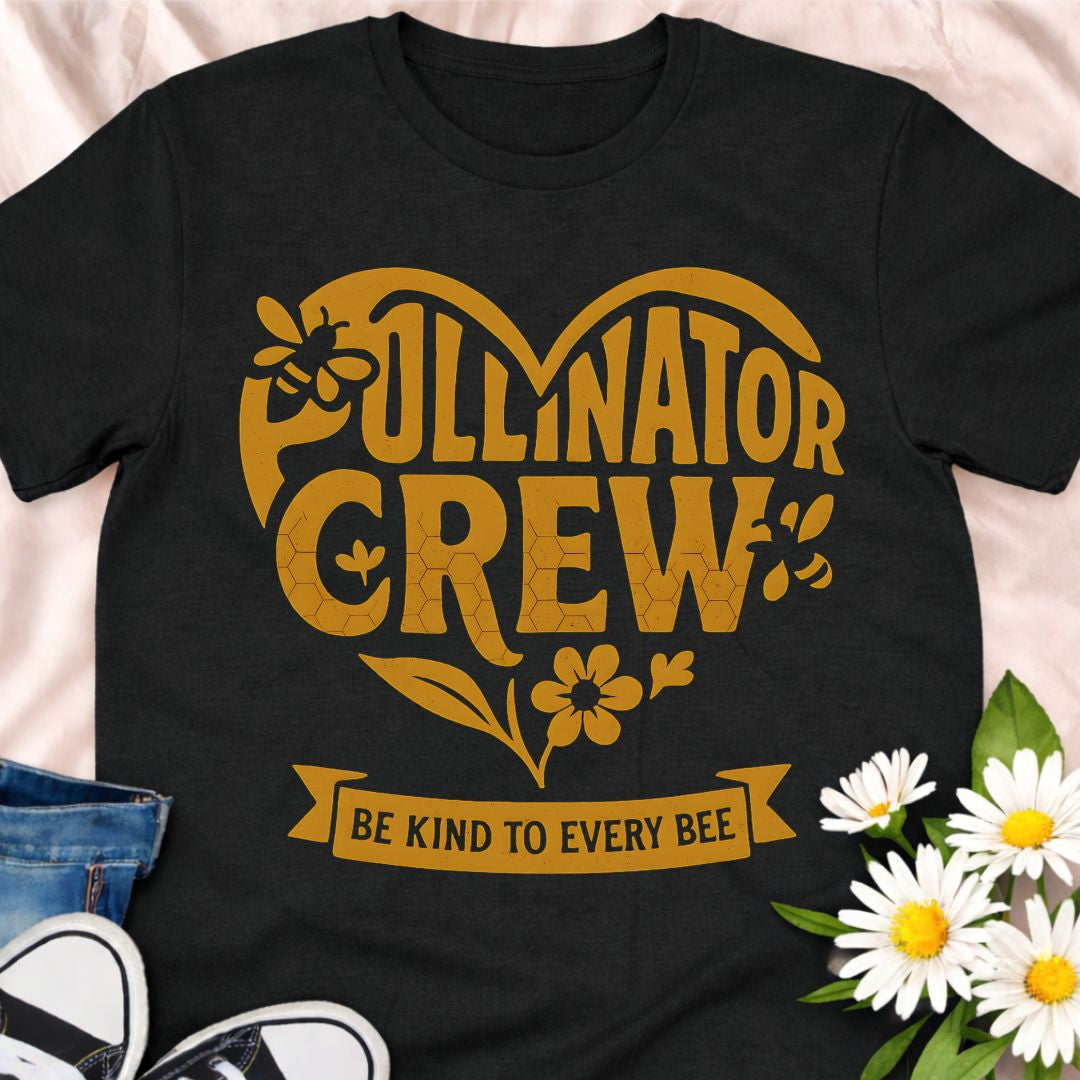 Show your love for bees and pollinators with this “Pollinator Crew” t-shirt. Perfect for gardeners, bee lovers, and anyone passionate about protecting pollinators and planting bee-friendly gardens. A fun botanical shirt for nature lovers and pollinator supporters.