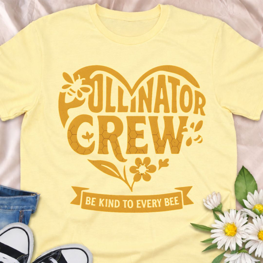 Show your love for bees and pollinators with this “Pollinator Crew” t-shirt. Perfect for gardeners, bee lovers, and anyone passionate about protecting pollinators and planting bee-friendly gardens. A fun botanical shirt for nature lovers and pollinator supporters.