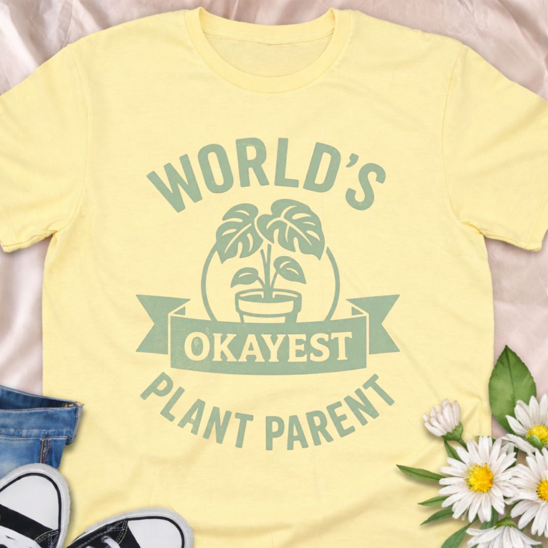 Not perfect, but trying your best. This “World’s Okayest Plant Parent” t-shirt is perfect for plant lovers, houseplant owners, and gardeners who know plant care can be a learning process. A funny botanical tee for plant moms, plant dads, and houseplant enthusiasts.