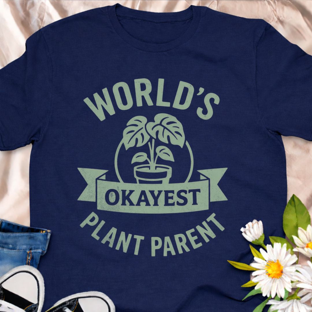 Not perfect, but trying your best. This “World’s Okayest Plant Parent” t-shirt is perfect for plant lovers, houseplant owners, and gardeners who know plant care can be a learning process. A funny botanical tee for plant moms, plant dads, and houseplant enthusiasts.