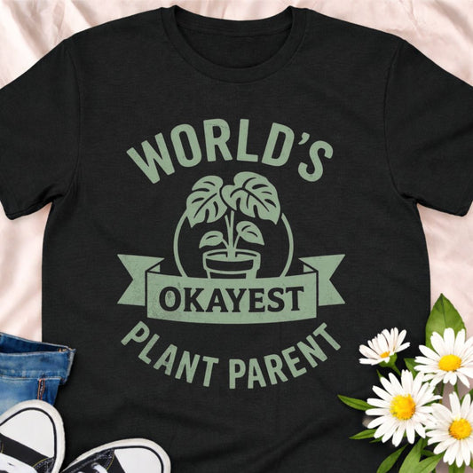 Not perfect, but trying your best. This “World’s Okayest Plant Parent” t-shirt is perfect for plant lovers, houseplant owners, and gardeners who know plant care can be a learning process. A funny botanical tee for plant moms, plant dads, and houseplant enthusiasts.