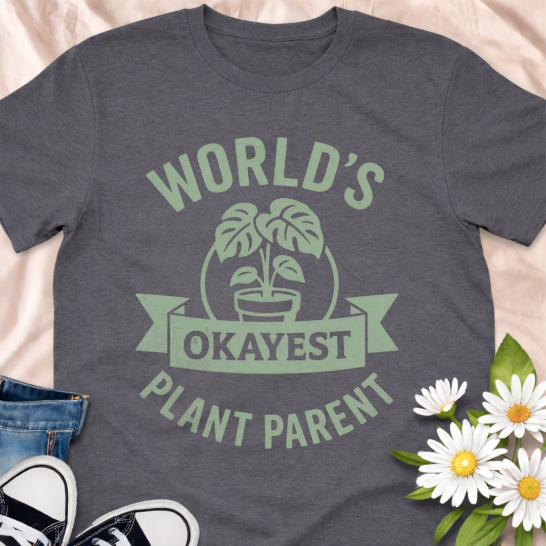 Not perfect, but trying your best. This “World’s Okayest Plant Parent” t-shirt is perfect for plant lovers, houseplant owners, and gardeners who know plant care can be a learning process. A funny botanical tee for plant moms, plant dads, and houseplant enthusiasts.