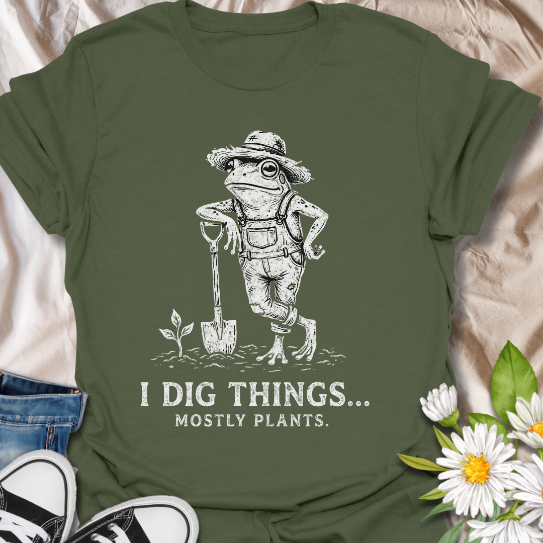 I Dig Things Funny Gardening Frog T-Shirt