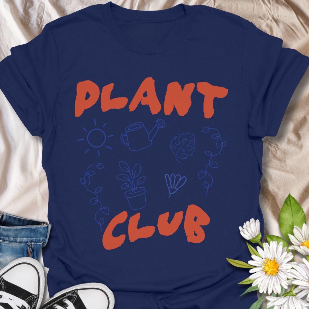 This Plant Club t-shirt is made for plant lovers, houseplant collectors, and gardeners who are proudly part of the leafy life. Featuring playful hand-drawn plant icons, vines, a watering can, sun, monstera leaf, and bold modern lettering, this design has a fun casual look for everyday plant-parent style. Perfect for plant moms, plant dads, indoor gardeners, propagation fans, garden lovers, and anyone who thinks plant club is the best club.
