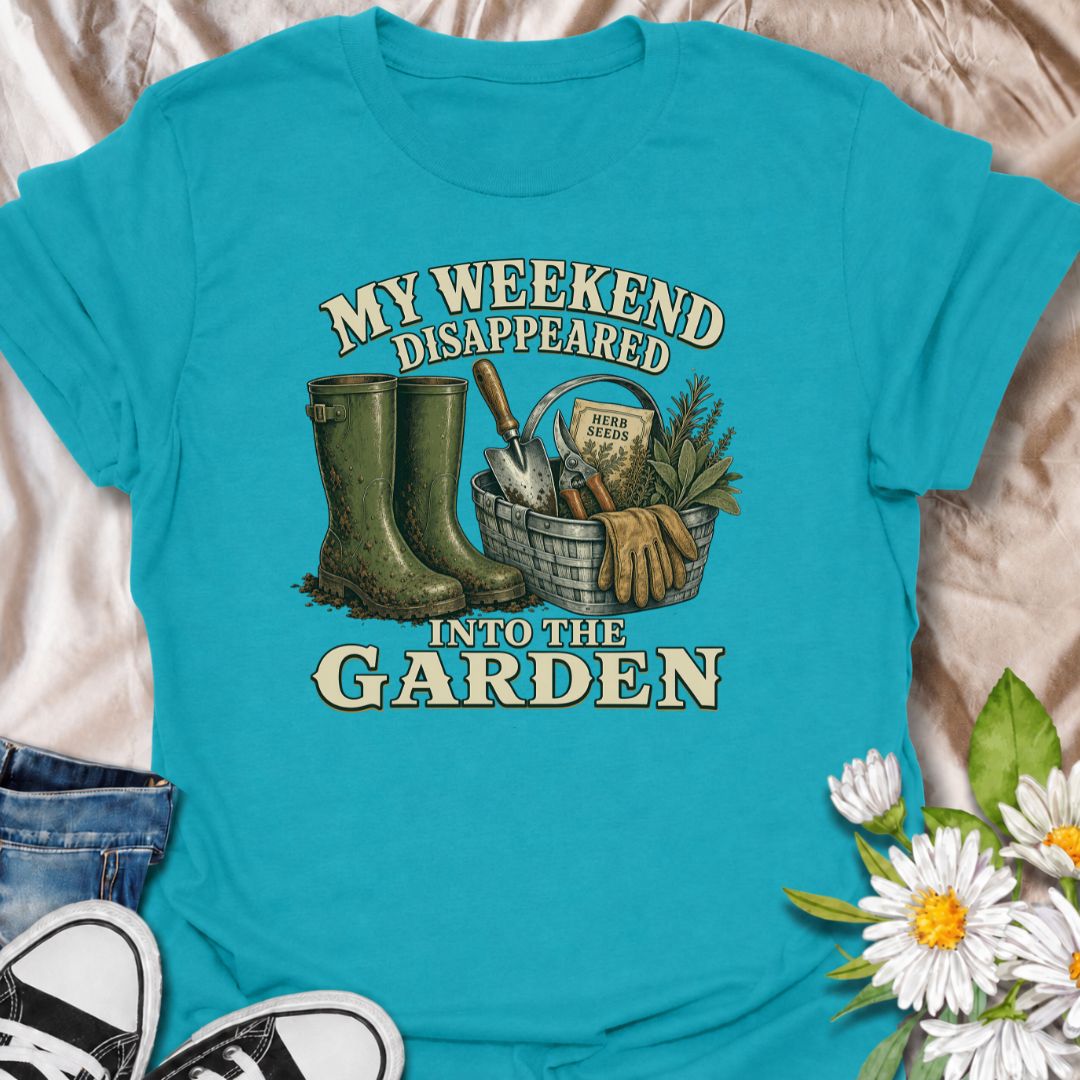 weekend in the garden t-shirt, funny gardening shirt, gardener gift, garden humor tee, gardening t-shirt, cottage garden shirt, backyard gardener shirt, green thumb gift, garden lover t-shirt, muddy wellies shirt, gardening gloves t-shirt, garden tools shirt, herb garden t-shirt, flower gardener gift, vegetable gardener shirt, vintage gardening shirt, funny gardener gift, gardening gift for women, garden lifestyle tee, home gardener gift, pottering in the garden, garden weekend shirt, botanical graphic tee,