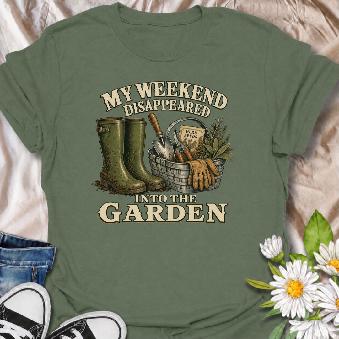 weekend in the garden t-shirt, funny gardening shirt, gardener gift, garden humor tee, gardening t-shirt, cottage garden shirt, backyard gardener shirt, green thumb gift, garden lover t-shirt, muddy wellies shirt, gardening gloves t-shirt, garden tools shirt, herb garden t-shirt, flower gardener gift, vegetable gardener shirt, vintage gardening shirt, funny gardener gift, gardening gift for women, garden lifestyle tee, home gardener gift, pottering in the garden, garden weekend shirt, botanical graphic tee,