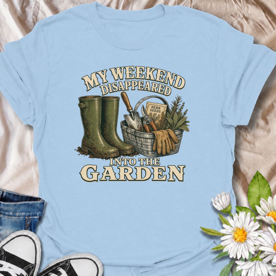 weekend in the garden t-shirt, funny gardening shirt, gardener gift, garden humor tee, gardening t-shirt, cottage garden shirt, backyard gardener shirt, green thumb gift, garden lover t-shirt, muddy wellies shirt, gardening gloves t-shirt, garden tools shirt, herb garden t-shirt, flower gardener gift, vegetable gardener shirt, vintage gardening shirt, funny gardener gift, gardening gift for women, garden lifestyle tee, home gardener gift, pottering in the garden, garden weekend shirt, botanical graphic tee,