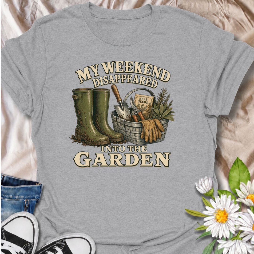 weekend in the garden t-shirt, funny gardening shirt, gardener gift, garden humor tee, gardening t-shirt, cottage garden shirt, backyard gardener shirt, green thumb gift, garden lover t-shirt, muddy wellies shirt, gardening gloves t-shirt, garden tools shirt, herb garden t-shirt, flower gardener gift, vegetable gardener shirt, vintage gardening shirt, funny gardener gift, gardening gift for women, garden lifestyle tee, home gardener gift, pottering in the garden, garden weekend shirt, botanical graphic tee,