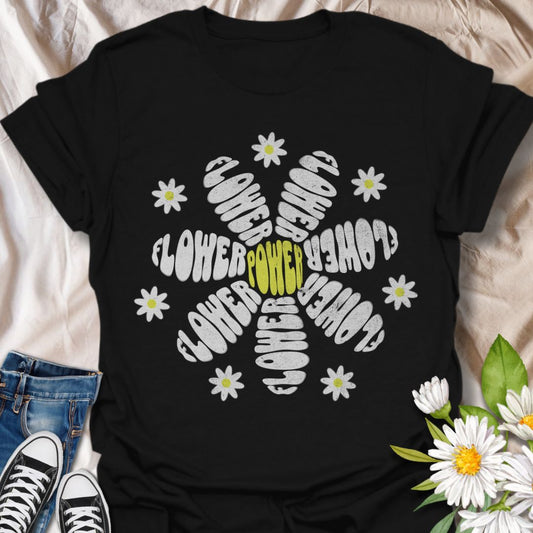 Celebrate peace, love, and retro vibes with this bold “Flower Power” t-shirt design. Featuring a playful daisy-inspired layout with groovy typography, this design is perfect for flower lovers, vintage fashion fans, and anyone who adores boho or hippie style. A fun, nostalgic gift for free spirits and garden lovers!