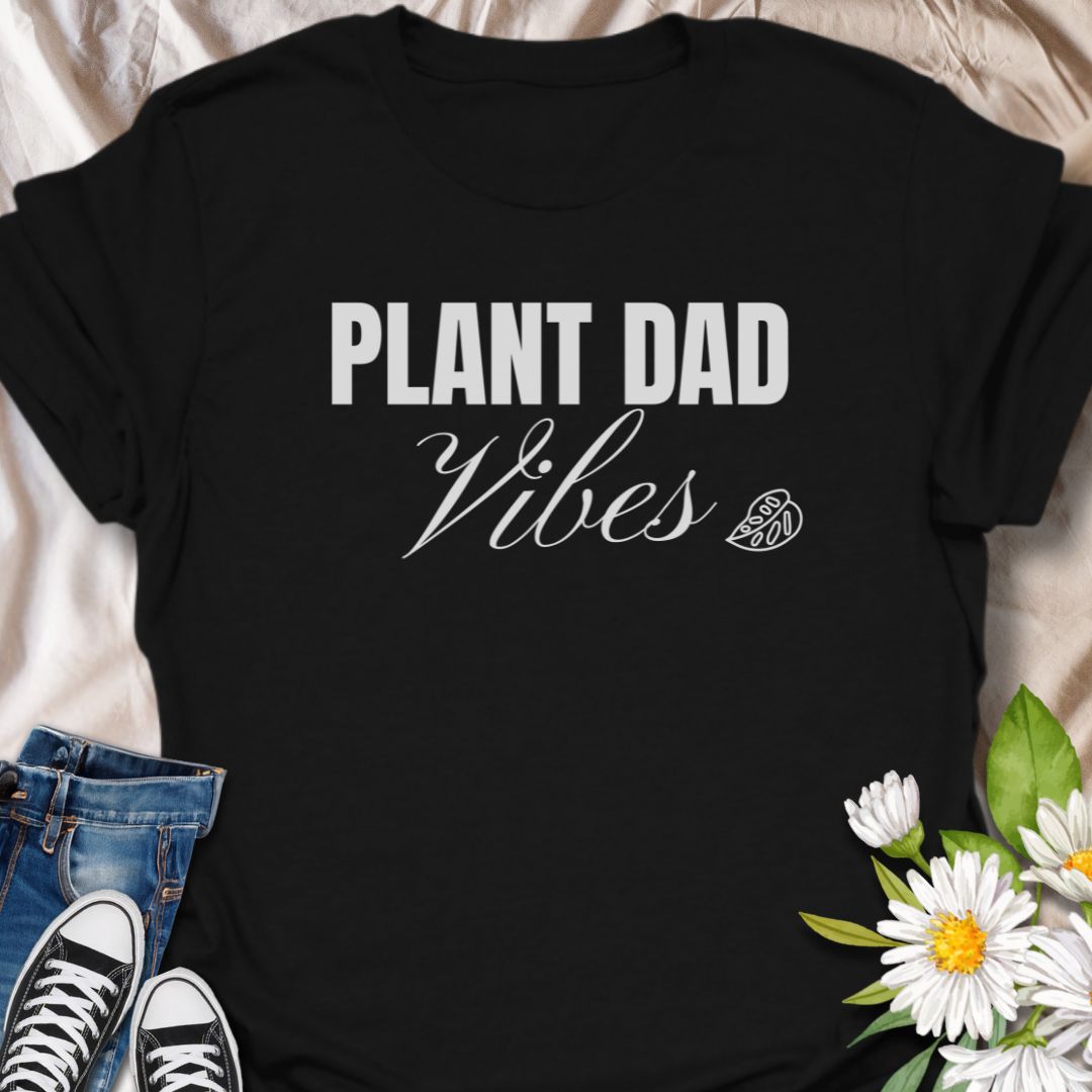 Show off your love for greenery and good vibes with this stylish “Plant Dad Vibes” t-shirt. Perfect for houseplant enthusiasts, indoor jungle dads, or plant-obsessed guys who proudly care for their leafy companions. A great gift for plant dads, garden lovers, and urban growers alike.