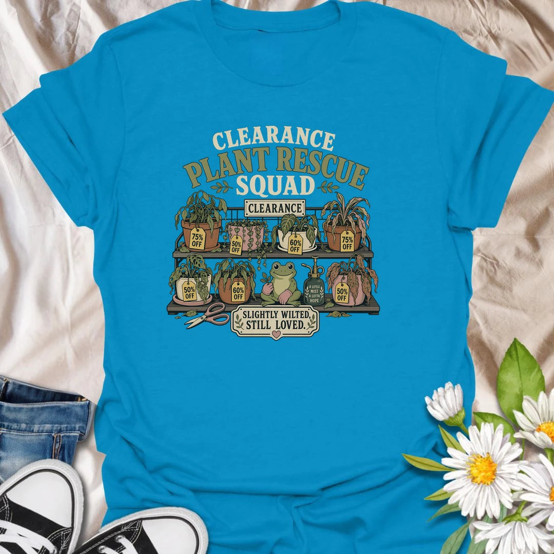 Give every wilted plant another chance with this “Clearance Plant Rescue Squad” T-shirt. Featuring discounted plants, sale tags, a hopeful frog, and the phrase “Slightly Wilted, Still Loved,” it celebrates every determined plant rescuer. A funny and heartfelt gift for gardeners who cannot leave a struggling plant behind.