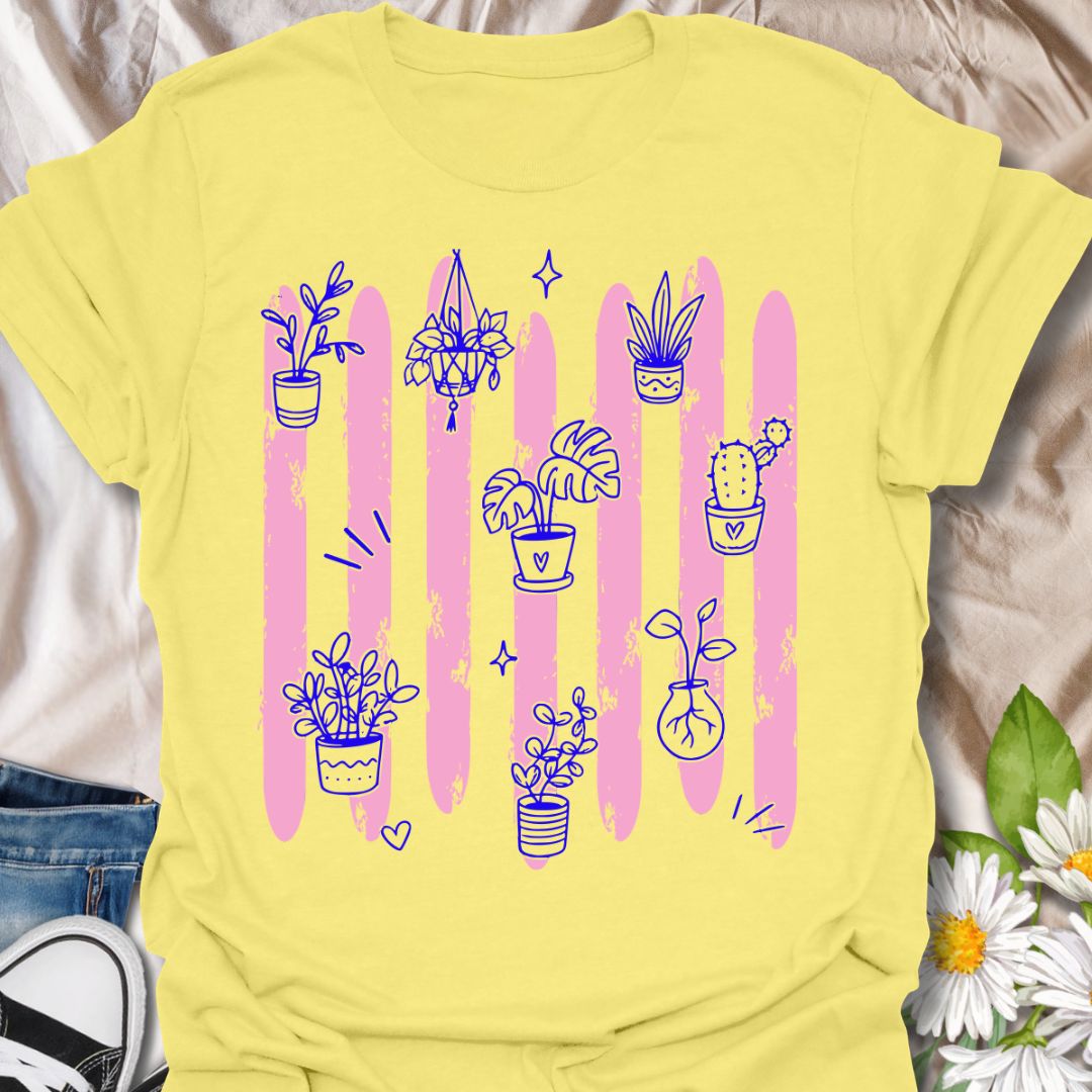 Colorful Plant Doodles T-Shirt