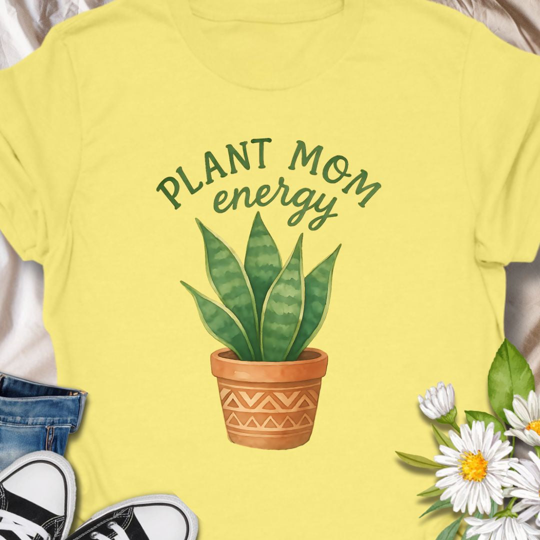 Show off your green thumb with this stylish “Plant Mom Energy” t-shirt featuring a beautiful snake plant in a terracotta pot. Perfect for indoor gardeners and houseplant lovers, this tee radiates nurturing vibes and earthy style. A cozy, cute wardrobe essential for any proud plant mom!