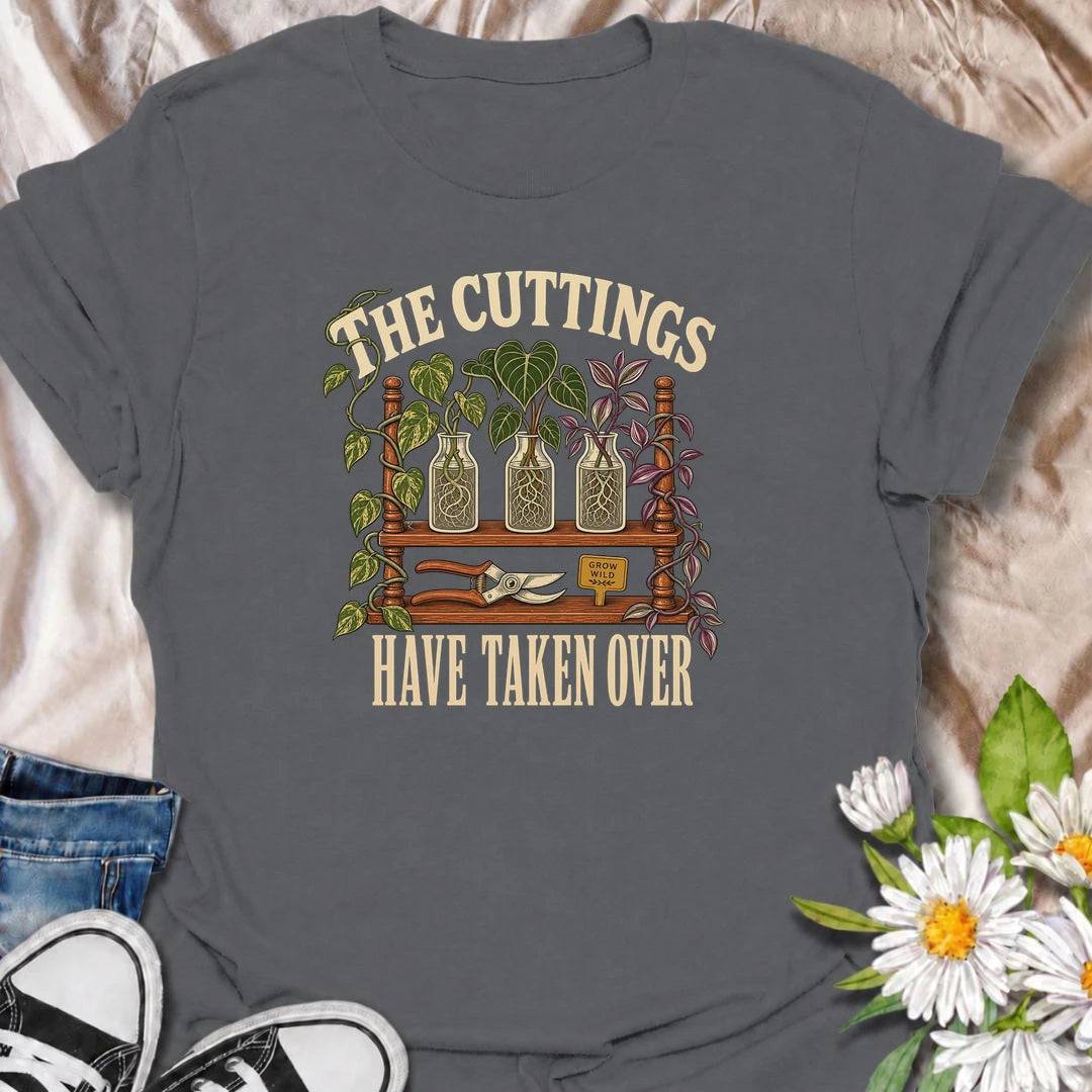 Funny propagation T-shirt for houseplant lovers whose cuttings have gradually taken over every jar, shelf and spare corner. Featuring rooted cuttings in glass jars with a vintage botanical look, this design is made for plant propagators, collectors and indoor gardening enthusiasts.