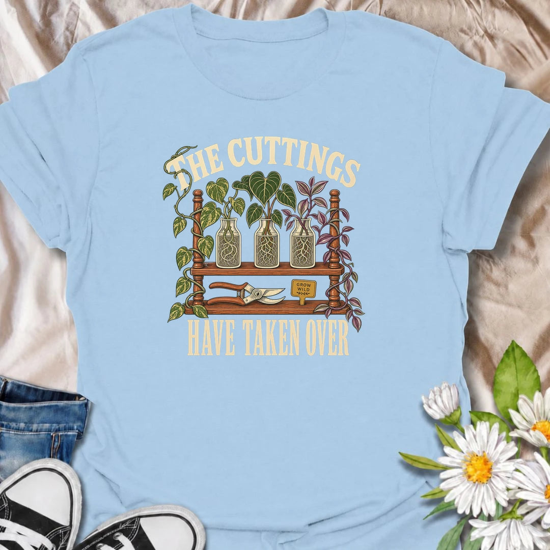 Funny propagation T-shirt for houseplant lovers whose cuttings have gradually taken over every jar, shelf and spare corner. Featuring rooted cuttings in glass jars with a vintage botanical look, this design is made for plant propagators, collectors and indoor gardening enthusiasts.