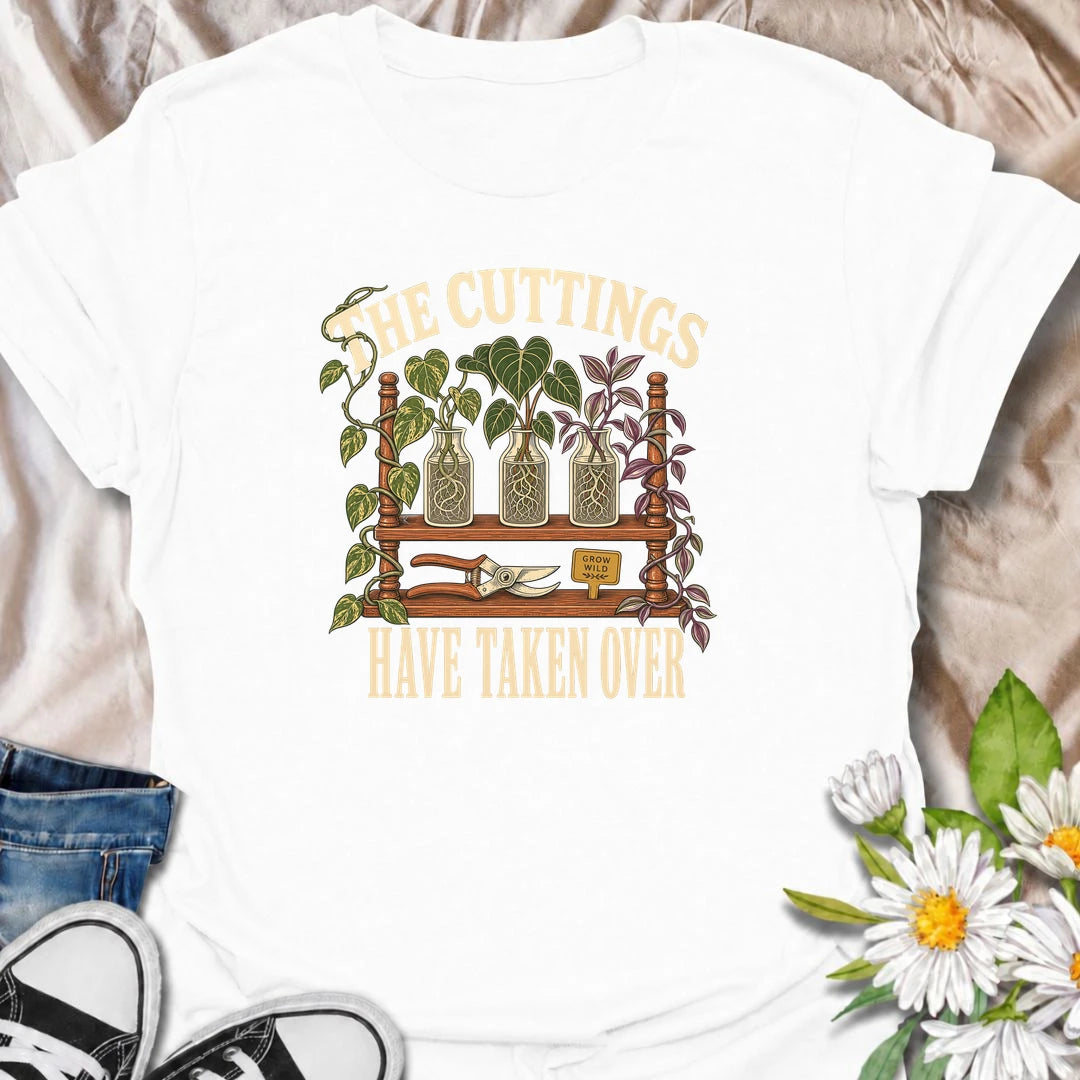Funny propagation T-shirt for houseplant lovers whose cuttings have gradually taken over every jar, shelf and spare corner. Featuring rooted cuttings in glass jars with a vintage botanical look, this design is made for plant propagators, collectors and indoor gardening enthusiasts.