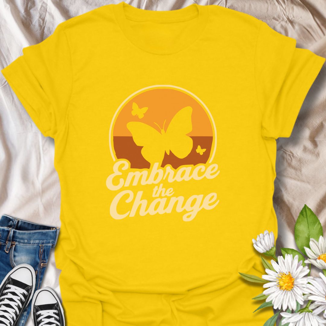 Celebrate growth, resilience, and transformation with this inspiring "Embrace the Change" butterfly t-shirt. Featuring a bold retro-style butterfly silhouette with uplifting typography, this motivational design is perfect for anyone on a journey of self-improvement, healing, or personal transformation. A thoughtful gift for life coaches, therapists, teachers, students, or free spirits who embrace change with courage and grace.