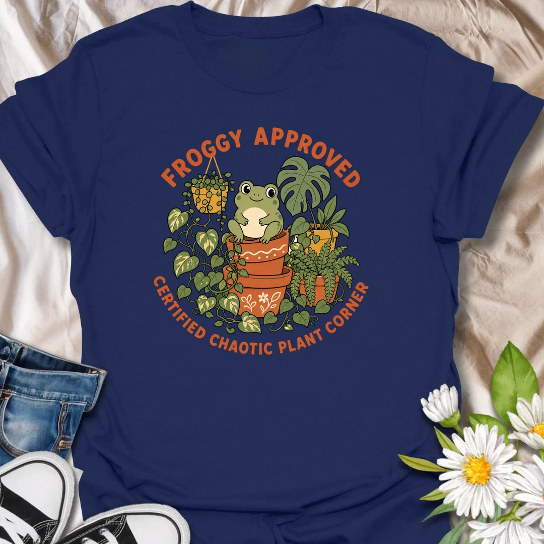 Cute frog and plant t-shirt for anyone with a certified chaotic plant corner.
Features a cheerful frog surrounded by lush houseplants and terracotta pots in a playful, giftable design.
Perfect for frog lovers, plant moms, houseplant collectors, and anyone with a slightly wild indoor jungle.