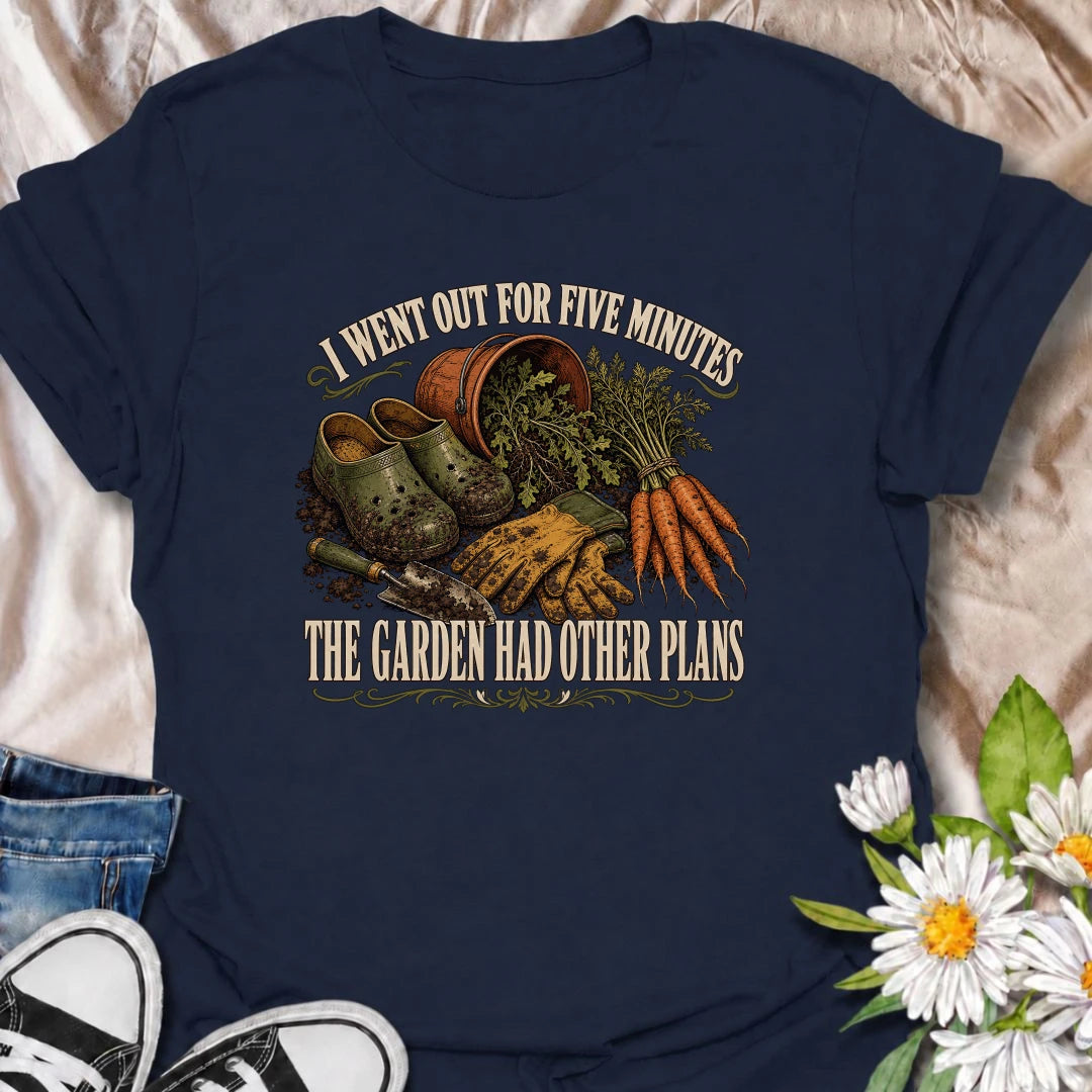 This funny gardening T-shirt celebrates ambitious planting plans that quickly get out of hand. Perfect for vegetable gardeners, raised-bed growers, and overplanters.