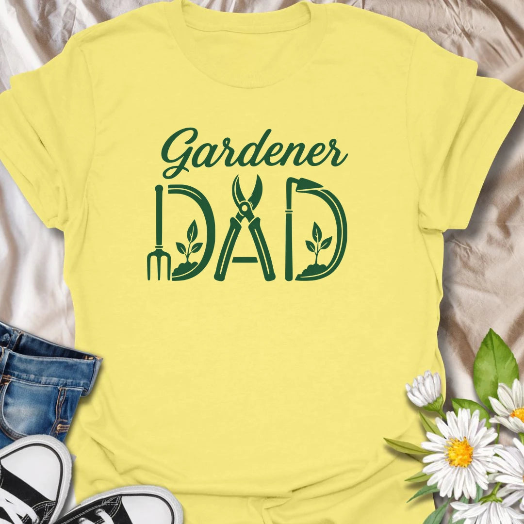 Gardener Dad t-shirt for dads who would rather be outside planting, pruning, watering, or checking on the garden.
The bold text design has a simple, clean look with a subtle garden tool detail inside the lettering.
It is perfect for gardening dads, plant-loving fathers, backyard growers, and men who take pride in their garden.
A thoughtful gift for Father’s Day, birthdays, or any dad who spends his happiest hours in the dirt.