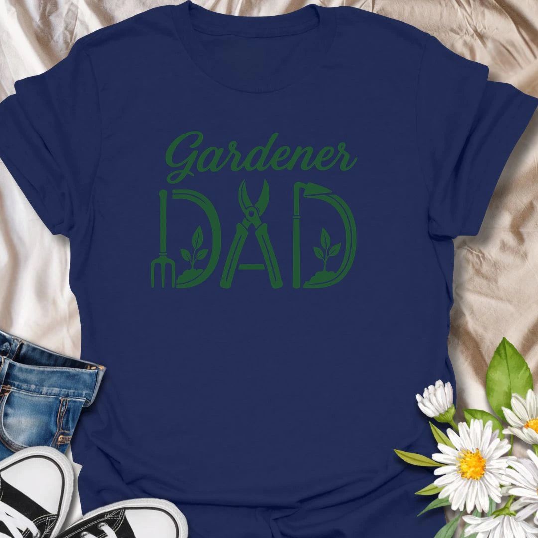 Gardener Dad t-shirt for dads who would rather be outside planting, pruning, watering, or checking on the garden.
The bold text design has a simple, clean look with a subtle garden tool detail inside the lettering.
It is perfect for gardening dads, plant-loving fathers, backyard growers, and men who take pride in their garden.
A thoughtful gift for Father’s Day, birthdays, or any dad who spends his happiest hours in the dirt.