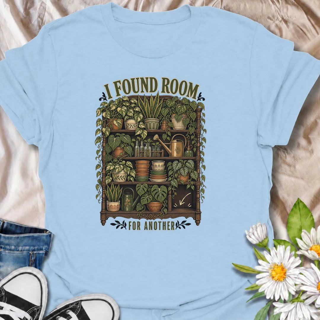 A detailed houseplant T-shirt for collectors who can always uncover one more empty spot. Perfect for indoor jungle lovers and proud plant maximalists.