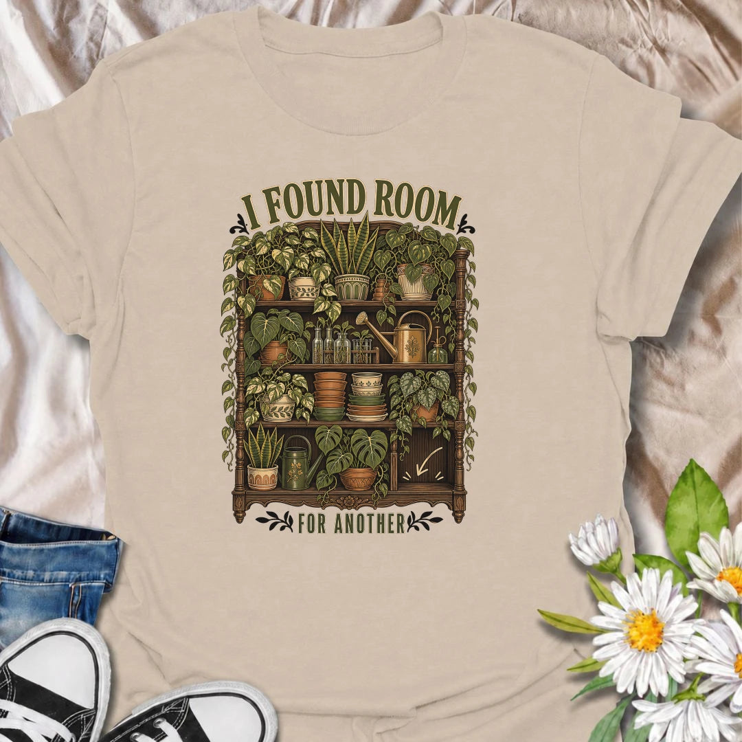 A detailed houseplant T-shirt for collectors who can always uncover one more empty spot. Perfect for indoor jungle lovers and proud plant maximalists.