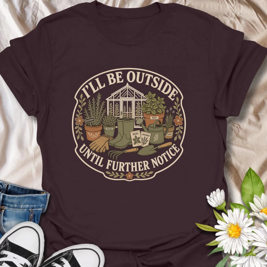 Garden lover t-shirt for anyone who would rather be outside with plants than anywhere else.
Features a greenhouse, herbs, gardening tools, and a cozy outdoor gardening scene.
Perfect for gardeners, greenhouse lovers, plant moms, and herb garden enthusiasts.