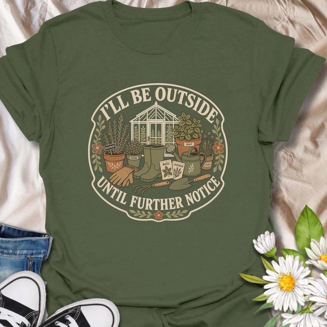Garden lover t-shirt for anyone who would rather be outside with plants than anywhere else.
Features a greenhouse, herbs, gardening tools, and a cozy outdoor gardening scene.
Perfect for gardeners, greenhouse lovers, plant moms, and herb garden enthusiasts.