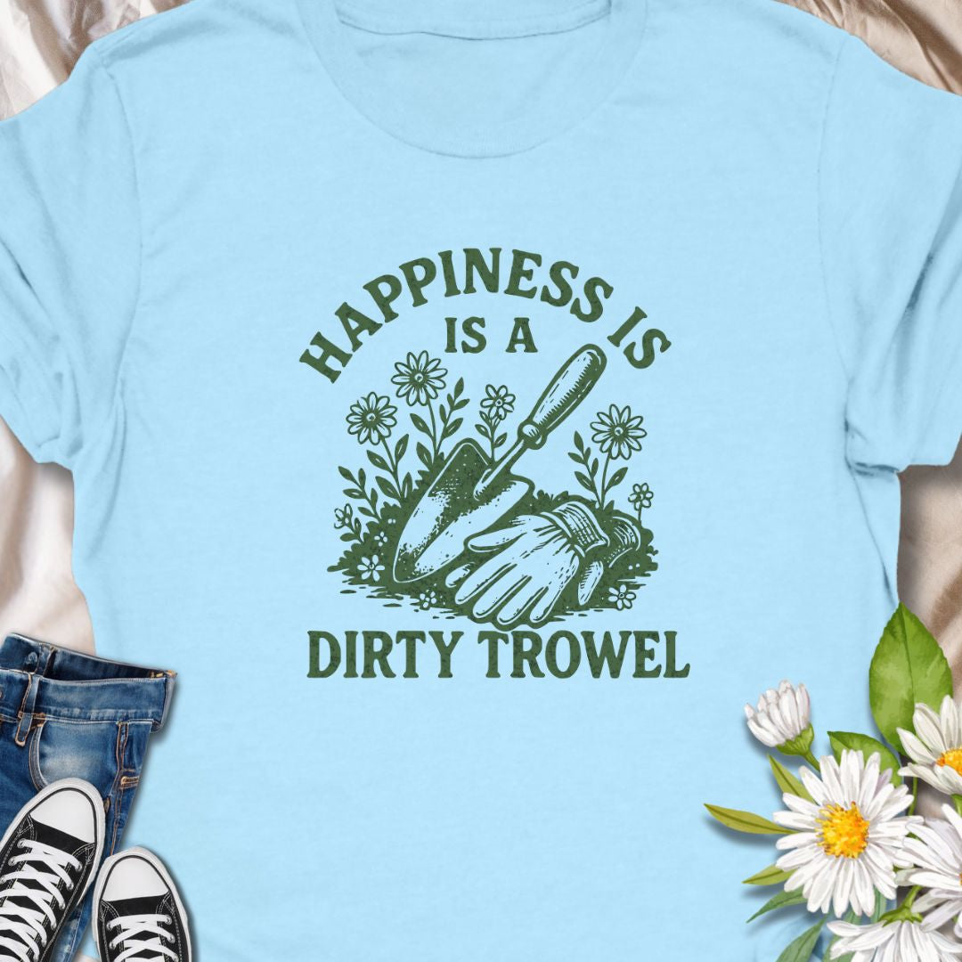 For those who find joy in the soil! This "Happiness Is a Dirty Trowel" shirt is perfect for gardeners who know that a bit of dirt brings a lot of happiness.  ideal tee for gardeners who measure joy in turned soil and sun-warmed leaves with a vintage-style botanical graphic.