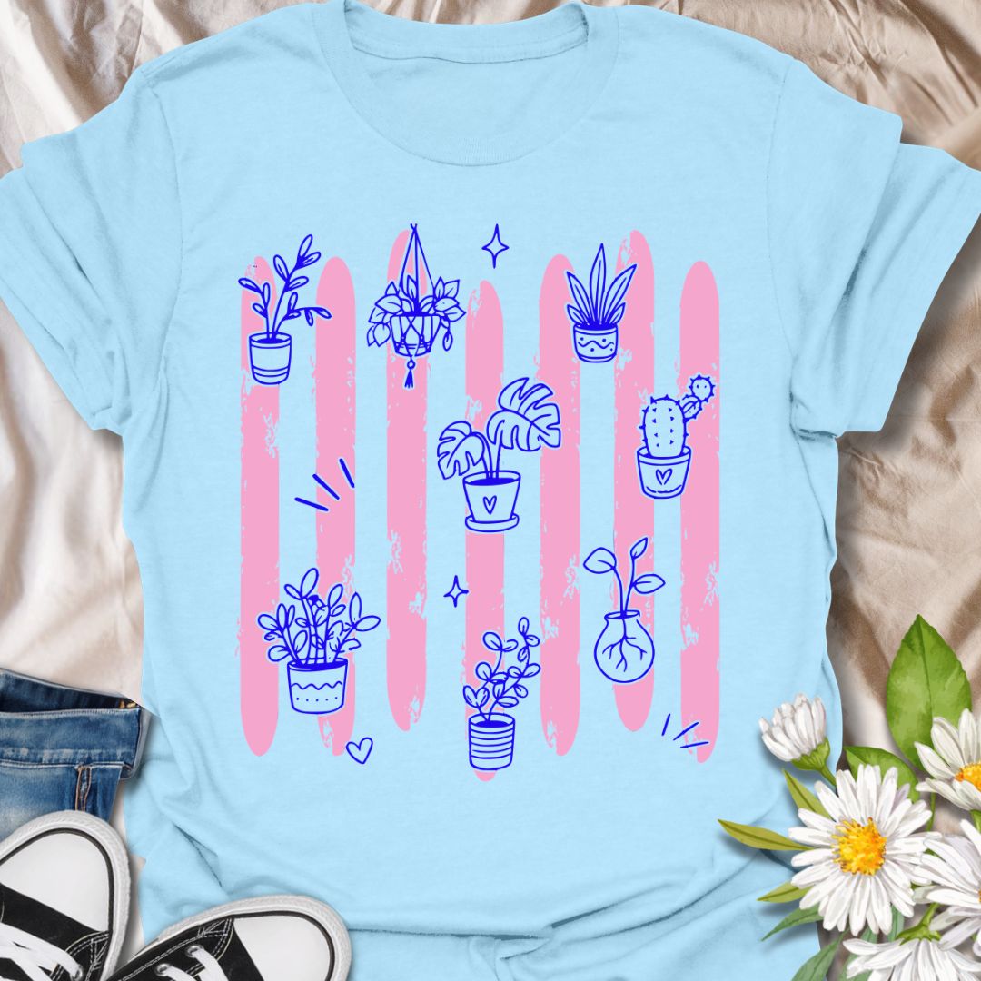 Colorful Plant Doodles T-Shirt