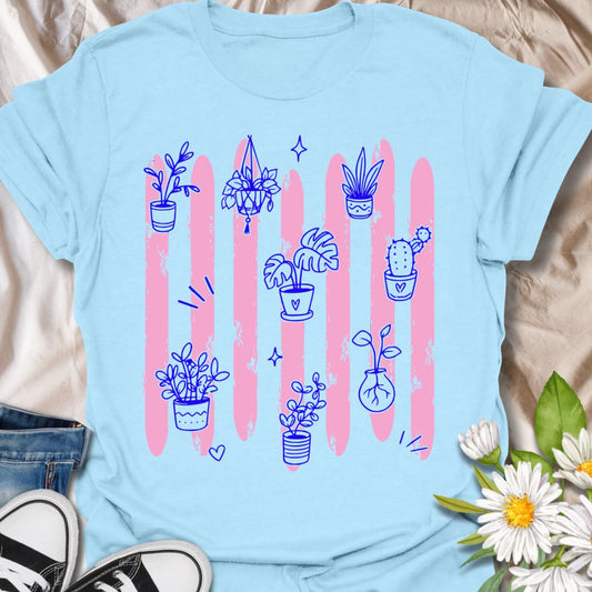 Colorful Plant Doodles T-Shirt