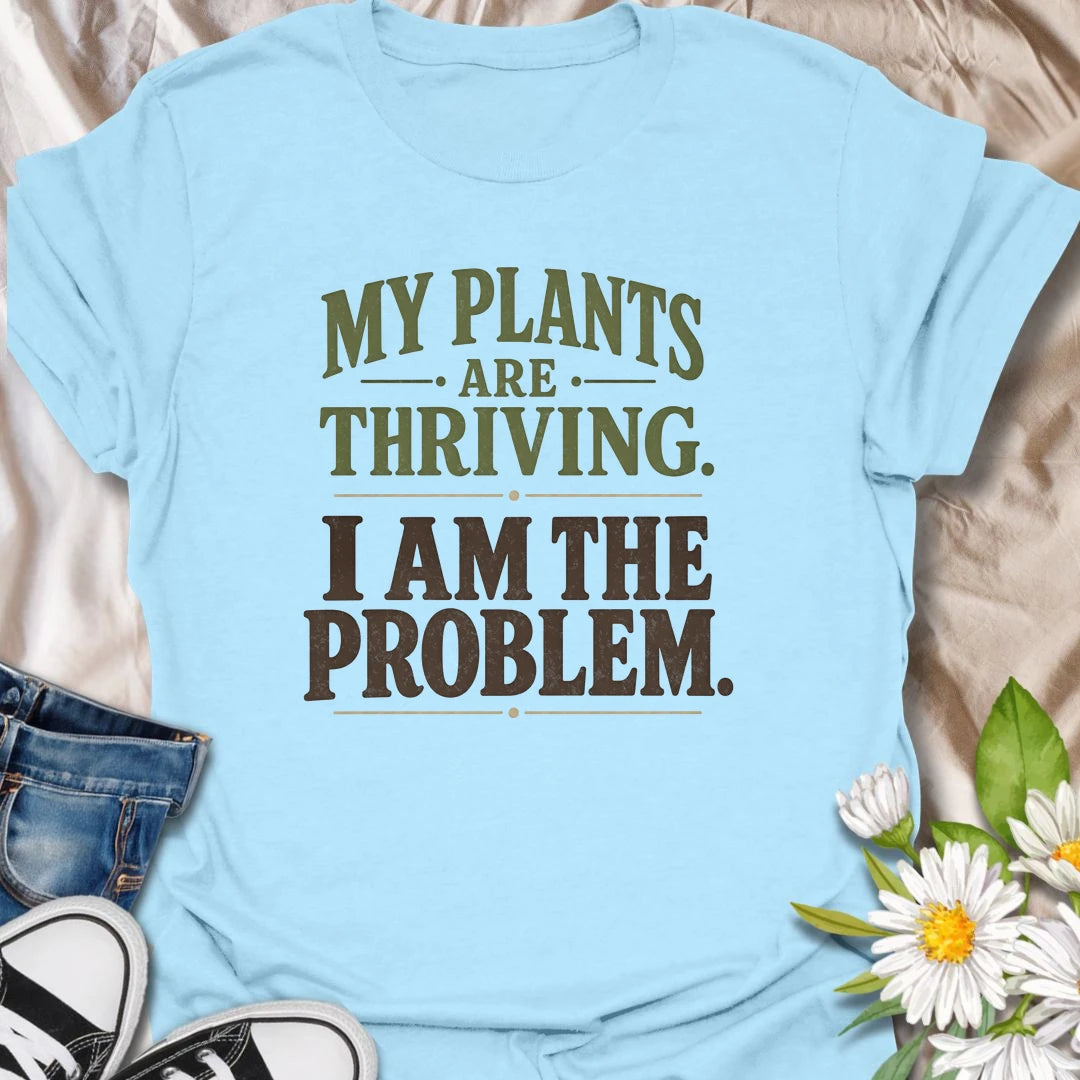 Funny plant t-shirt for anyone whose life may be messy but whose plants are doing just fine.
Features a vintage-style houseplant illustration with a relatable message for plant lovers and indoor gardeners.
Perfect for plant moms, houseplant fans, and anyone who measures success by healthy leaves.