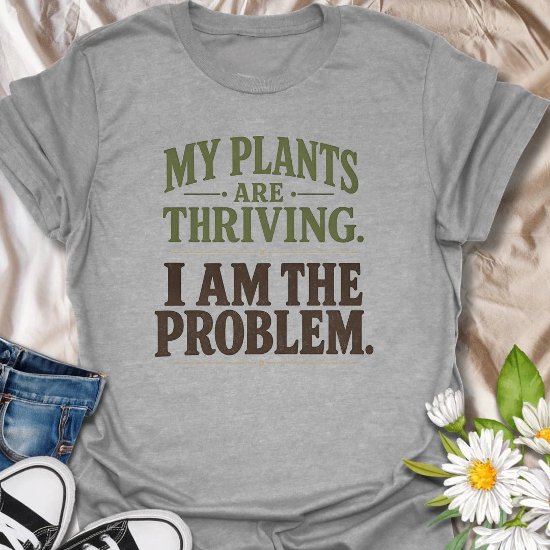 Funny plant t-shirt for anyone whose life may be messy but whose plants are doing just fine.
Features a vintage-style houseplant illustration with a relatable message for plant lovers and indoor gardeners.
Perfect for plant moms, houseplant fans, and anyone who measures success by healthy leaves.