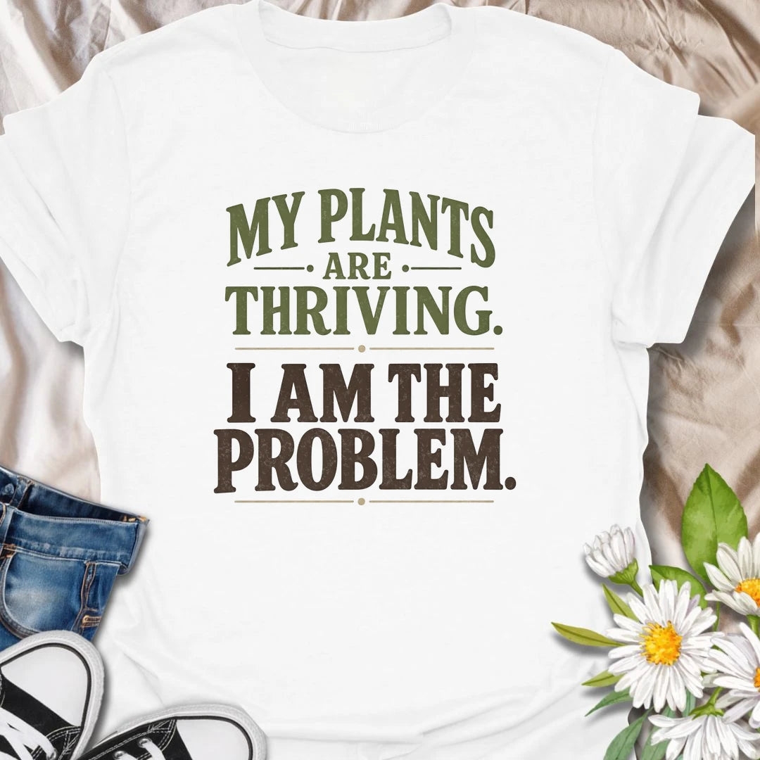 Funny plant t-shirt for anyone whose life may be messy but whose plants are doing just fine.
Features a vintage-style houseplant illustration with a relatable message for plant lovers and indoor gardeners.
Perfect for plant moms, houseplant fans, and anyone who measures success by healthy leaves.