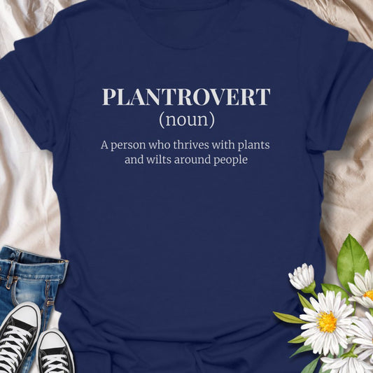 Celebrate your love for plants and introverted peace with this witty “Plantrovert” definition t-shirt. Ideal for plant parents, indoor gardeners, and quiet souls who bloom in solitude. A perfect gift for plant lovers with a sense of humor and a preference for green over gossip.