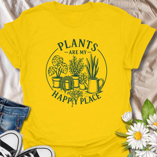 Plants Are My Happy Place t-shirt for anyone who feels calmer, happier, and more themselves around greenery.
The simple botanical line-art design gives this shirt a soft, timeless houseplant lover feel.
It is perfect for plant moms, indoor gardeners, and people who find comfort in tending their leafy collection.
A thoughtful gift for houseplant lovers who know their happiest place is wherever the plants are thriving.