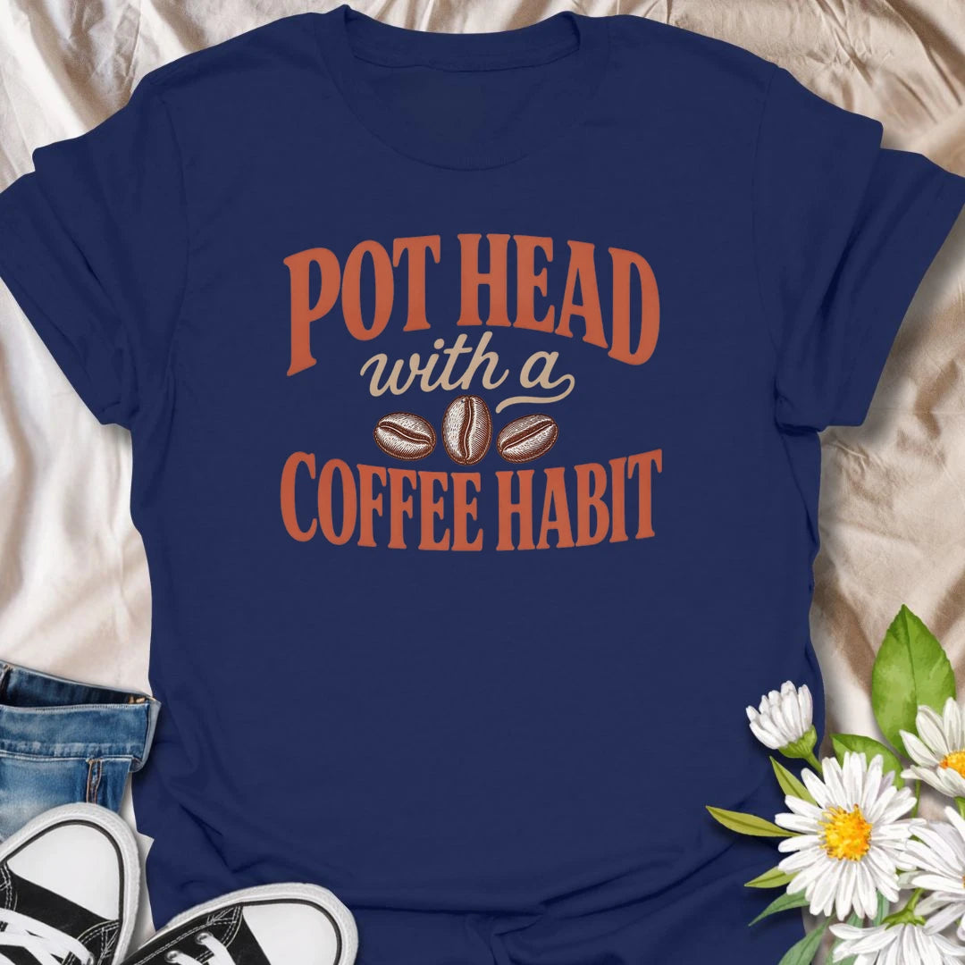 This Pot Head With A Coffee Habit t-shirt is perfect for plant lovers who run on caffeine and houseplant obsession. Featuring bold retro text with a coffee cup and coffee bean details, this funny botanical design is great for plant moms, plant dads, coffee lovers, indoor gardeners, and anyone who loves plants almost as much as their morning coffee.