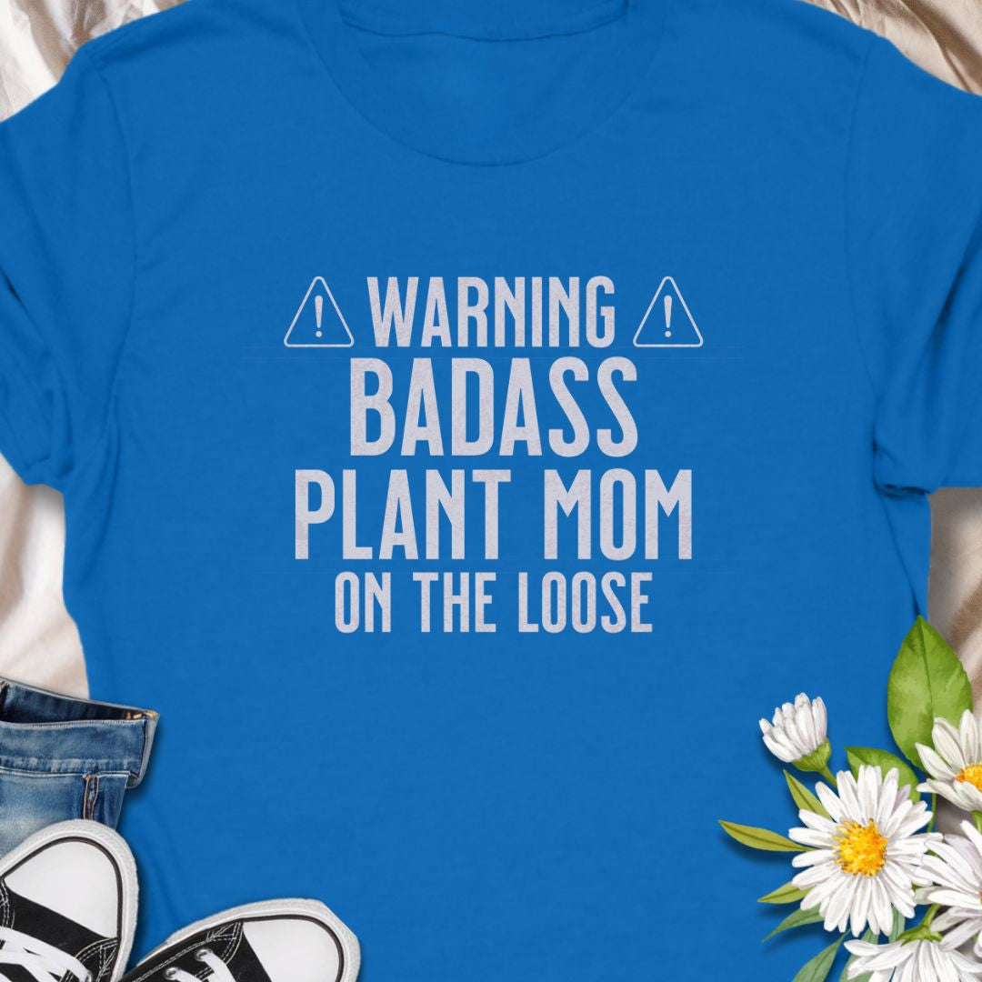 Make way for the ultimate green queen! This "Warning: Badass Plant Mom on the Loose" tee is a fun, bold design perfect for confident plant lovers and indoor jungle owners. A great gift for fierce plant moms with serious leaf pride.